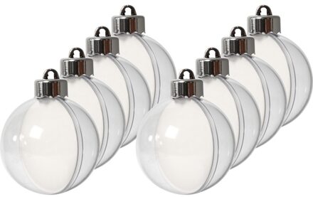 Hobby/diy kerstballen - 8x st - transparant - D6 cm - kunststof - knutselen