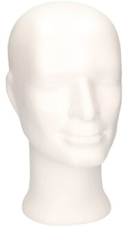 Hobby/DIY piepschuim hoofd/kop Stefan 33 cm man/jongen - Pashoofd/paspop hoofd voor in etalage - Knutselen basis materialen/hobby materiaal