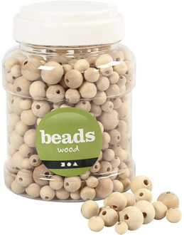 Hobby en knutselen houten kralen - 532x - zelf sieraden maken - kralen schilderen - diverse formaten