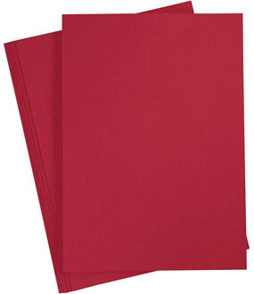 Hobby en knutselen karton vellen - 3x - rood - A4 - 21 x 30 cm - 180 grams