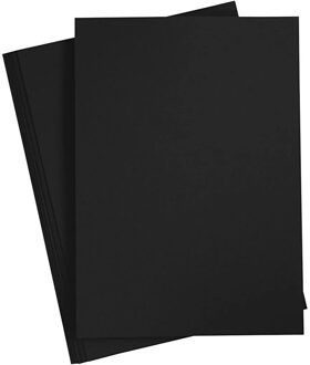 Hobby en knutselen karton vellen - 5x - zwart - A4 - 21 x 30 cm - 180 grams