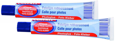 Hobby fotolijm tube - 2x - 50 ml - voor fotoalbums/scrapbooks/decoupage - snelhechtend