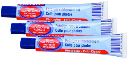 Hobby fotolijm tube - 3x - 50 ml - voor fotoalbums/scrapbooks/decoupage - snelhechtend