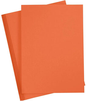 Hobby karton - A4 formaat - 20x vellen - oranje - 180 grams - papier - knutselen