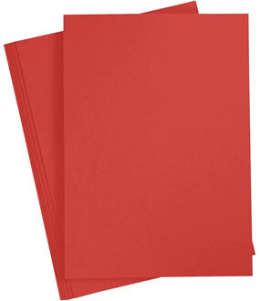 Hobby karton - A4 formaat - 20x vellen - rood - 180 grams - papier - knutselen