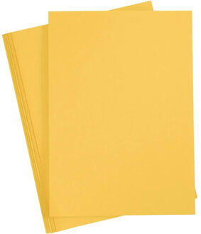 Hobby karton - A4 formaat - 40x vellen - geel - 180 grams - papier - knutselen