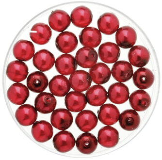 Hobby/knutsel Boheemse glaskralen - 150x stuks - rood - 6 mm - sieraden maken