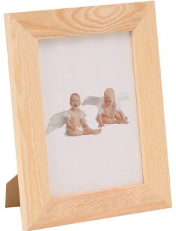 Hobby/knutsel DIY houten fotolijstje 17.5 x 22,5 cm - Hobbymateriaal/knutselmateriaal fotolijsten schilderen/knutselen