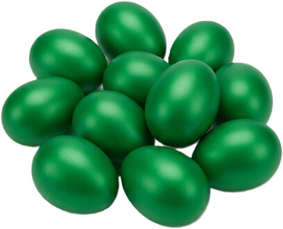 Hobby knutsel eieren - 100x - 4,5 cm - donkergroen - kunststof - decoratie paaseieren