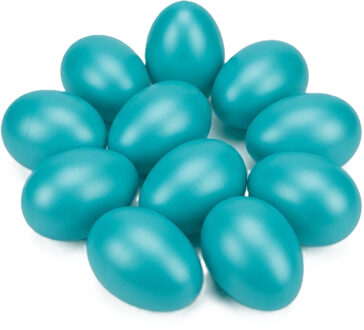 Hobby knutsel eieren - 100x - 4,5 cm - lichtblauw - kunststof - decoratie paaseieren