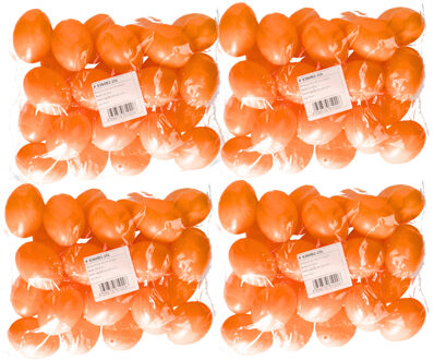 Hobby knutsel eieren - 100x - 6 cm - oranje - kunststof - decoratie paaseieren
