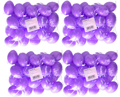 Hobby knutsel eieren - 100x - 6 cm - paars - kunststof - decoratie paaseieren