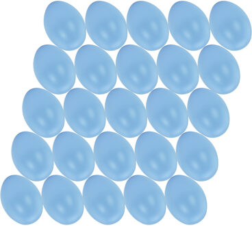 Hobby knutsel eieren - 25x - 6 cm - blauw - kunststof - decoratie paaseieren