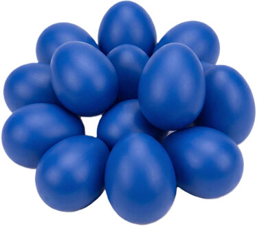 Hobby knutsel eieren - 75x - 4,5 cm - blauw - kunststof - decoratie paaseieren