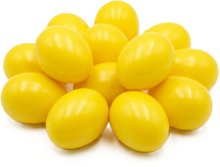 Hobby knutsel eieren - 75x - 4,5 cm - geel - kunststof - decoratie paaseieren
