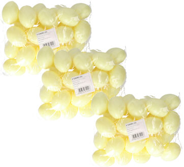 Hobby knutsel eieren - 75x - 6 cm - geel - kunststof - decoratie paaseieren