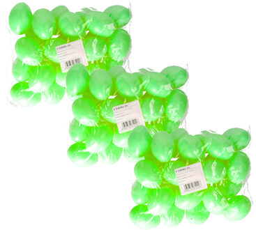 Hobby knutsel eieren - 75x - 6 cm - groen - kunststof - decoratie paaseieren