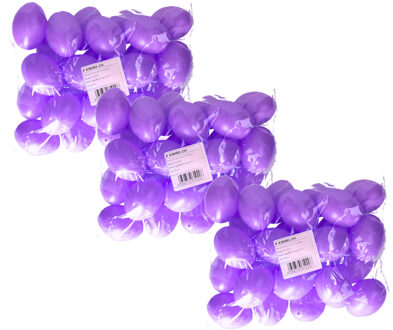 Hobby knutsel eieren - 75x - 6 cm - paars - kunststof - decoratie paaseieren