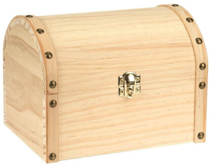 Hobby/knutsel Houten opbergkistje - met ronde deksel - 20 x 15 x 15 cm