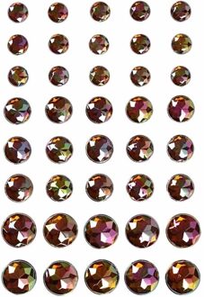 Hobby/knutsel kristal plaksteentjes - 40x stuks - bruin - strass steentjes - Plak juwelen