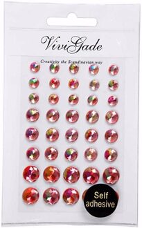 Hobby/knutsel kristal plaksteentjes - 40x stuks - rood - strass steentjes - Plak juwelen