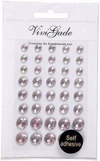 Hobby/knutsel kristal plaksteentjes - 40x stuks - roze - strass steentjes - Plak juwelen