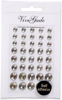 Hobby/knutsel kristal plaksteentjes - 40x stuks - zilver - strass steentjes - Plak juwelen