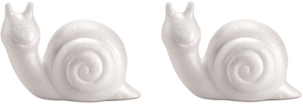 Hobby/knutsel Piepschuim slak - 2x - vormen/figuren dieren - 10.5 cm