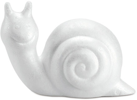 Hobby/knutsel Piepschuim slak - vormen/figuren dieren - 10.5 cm Wit