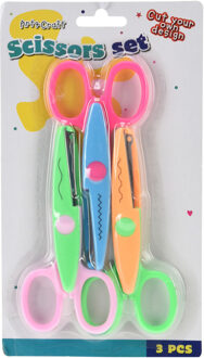 Hobby/knutsel scharen set 3x stuks voor kinderen - multi kleuren - 11 cm - papierschaar/knutselen