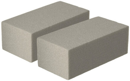 Hobby/knutsel Steekschuim/oase - 2x - droog gebruik - Bloemstukken/kerststukjes maken - 23 x 7 x 11