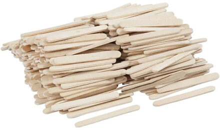 Hobby knutselen houtjes/ijslollie stokjes - 400x - naturel hout - 55 x 6 mm - Knutselstokjes/sticks