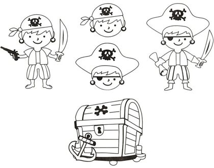 Hobby krimpfolie piraten thema - 4 vellen - voorgedrukte sjablonen - piraat - kinderen