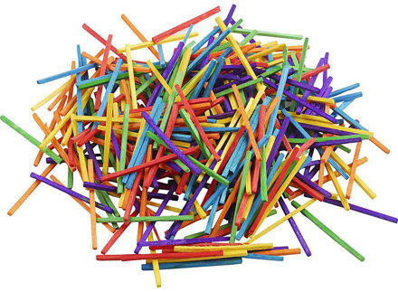 Hobby lucifer stokjes - gekleurd - 1000 gram - luciferstokjes - knutselhoutjes