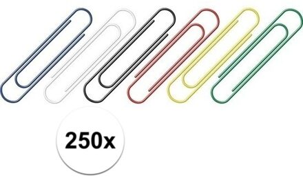 Hobby paperclips gekleurd 250 stuks - Paperclip Multikleur