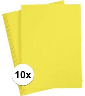 Hobby papier geel karton A4