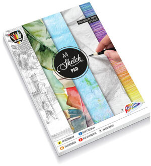 Hobby schetsboek/tekenboek - 80 vellen - A4 formaat - blanco papier - Teken boeken
