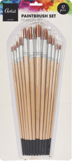 Hobby schilderen penselen set van 12x stuks