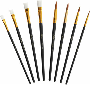 Hobby schilderspalet met 8x penselen - Diverse formaten