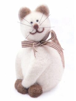 Hobby set kat - vilt - maak je eigen kat - knutsel pakket - katten/poezen knutselen Multi