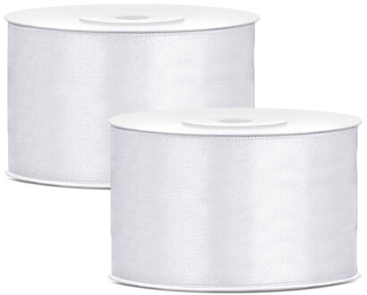 Hobby Sierlint satijn - 2x - Wit - 25 meter - cadeaulint - satijnlint/sierlinten