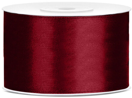 Hobby Sierlint satijn - Donker rood - 25 meter - cadeaulint - satijnlint/sierlinten Donkerrood