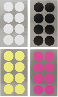 Hobby stickers - 128x stuks - D25 mm - kleurenmix - ronde stickers - Kantoor stickers - Etiketten
