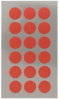 Hobby stickers - 144x stuks - D15 mm - rode ronde stickers - Kantoor stickers - Scrapbook - knutsel Rood