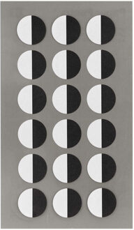Hobby stickers - 144x stuks - rondjes zwart/wit - sticker etiketten - dia 15 mm - knutsel oogjes