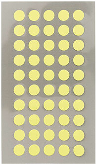 Hobby stickers - 200x stuks - D8 mm - neon geel ronde stickers - Kantoor stickers - Scrapbook