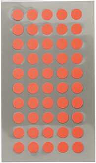 Hobby stickers - 200x stuks - D8 mm - neon oranje ronde stickers - Kantoor stickers - Scrapbook Fluor oranje