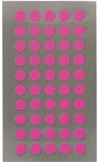 Hobby stickers - 200x stuks - D8 mm - neon roze ronde stickers - Kantoor stickers - Scrapbook