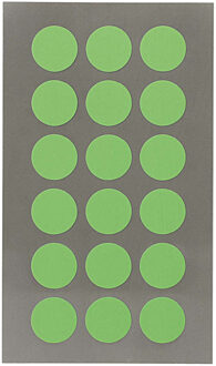 Hobby stickers - 216x stuks - D15 mm - neon groen ronde stickers - Kantoor stickers - Scrapbook