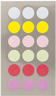 Hobby stickers - 216x stuks - D15 mm - pastel kleuren ronde stickers - Kantoor stickers - Scrapbook